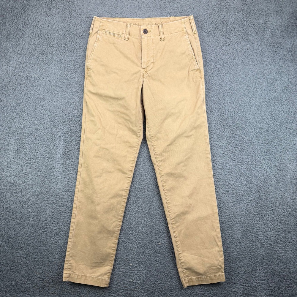 American Eagle Flex Slim Straight Chino Pants Mens 29x32 Khaki‎ Tan Brown Cotton